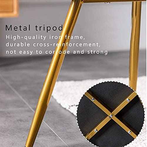 Kitchen Dining Chairs Flannel Embroidery Office Chair with Metal Legs Velvet Seat and Backrests,Living Room Lounge Chair (Color : Purple)