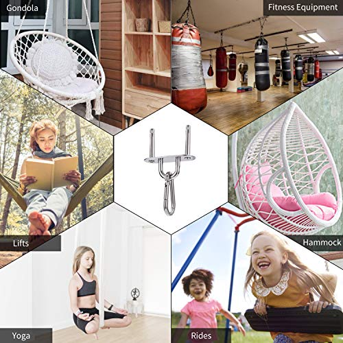 FORMIZON Set of 2 Swing Hangers Hooks, Heavy Duty Swing Hangers 900KG Capacity, Stainless Steel 180°Swivel Hammock Hooks for Concrete Wooden Sets