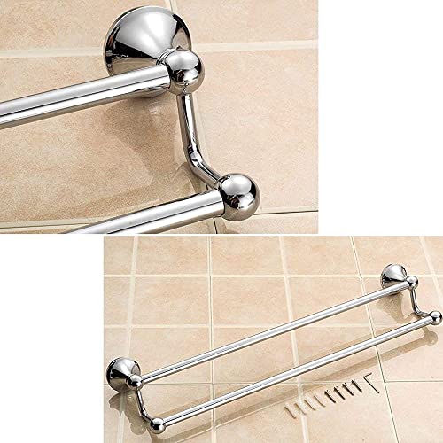 KNOXC Towel Racks,Towel Bar Double Towel Bar Wall Mounted Stainless Steel Round Base Towel Rail Polished Finish for Bathroom or Kitchentowel Rack