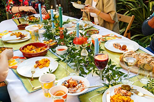 Recyclable Paper Table Cover |Summer Themed Disposable Tropical Tablecloth, Tableware Decorations Lemon & Orange Citrus Design, Alfresco Dining,