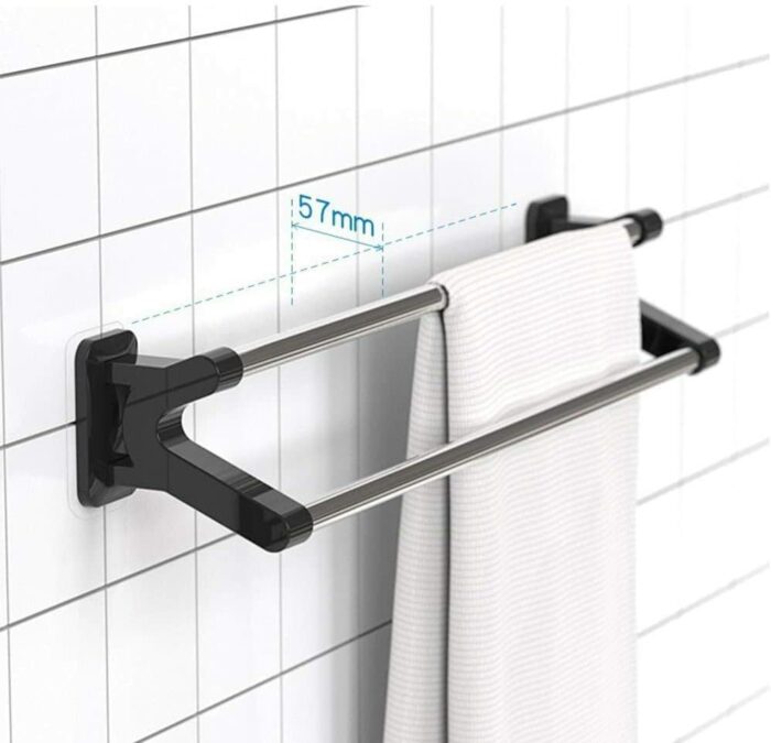 XHALERY Towel Shelf Multi-Function Towel Rack Stainless Steel Towel Storage Wall Mounted Bath Towel Rail Single Towel Bar for Bathroom (Color : C