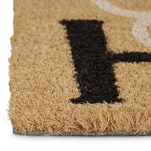 Relaxdays Coir Doormat "Home Sweet Home" Welcome Mat with Anti-Slip PVC Underside Coconut Fiber Floor Mat Size: 1.5 x 75 x 45 cm, Natural Brown