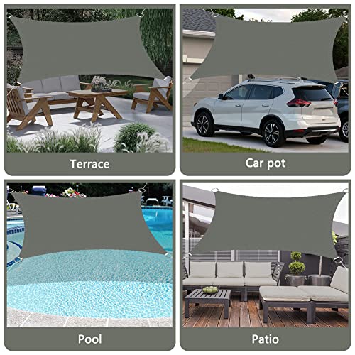 OFFCUP Sun Shade Sail, 2m x 3m Rectangle Awning Canopy, 160gsm Waterproof Shade Sail Garden Sun Sail Patio Canopy 95% UV Block with Free Rope, fo