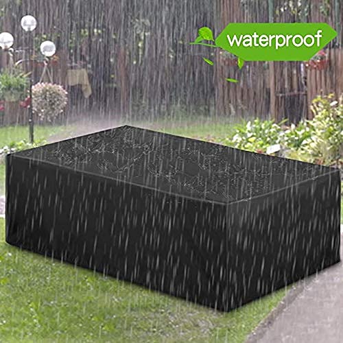 Essort Waterproof Furniture Cover, Patio Furniture Cover Polyester Outdoor Garden Furniture Protection for Tables and Garden Chairs, Black 200 ×