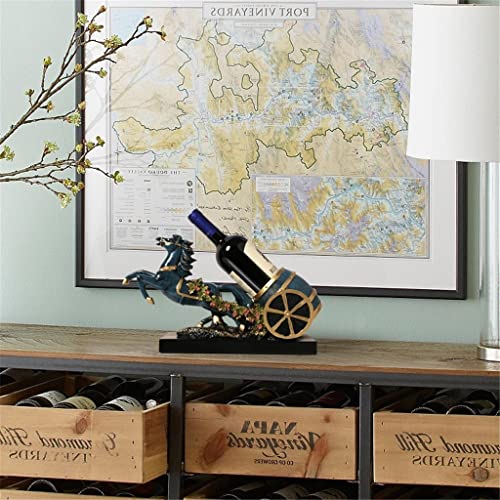 LUKEO Retro war car statue wine rack decoration war horse wine barrel wine bottle holder wine crafts ornaments