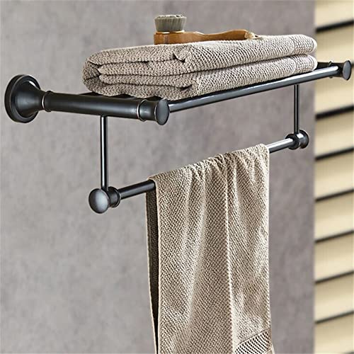 HIGOH Towel Racks,Bathroom Towel Rack Wall Mounted Towel Holder,Bath Hardware Brass Oil Brushed Towel Rack,Bath Shelf,Towel Holder,Bathroom Acces
