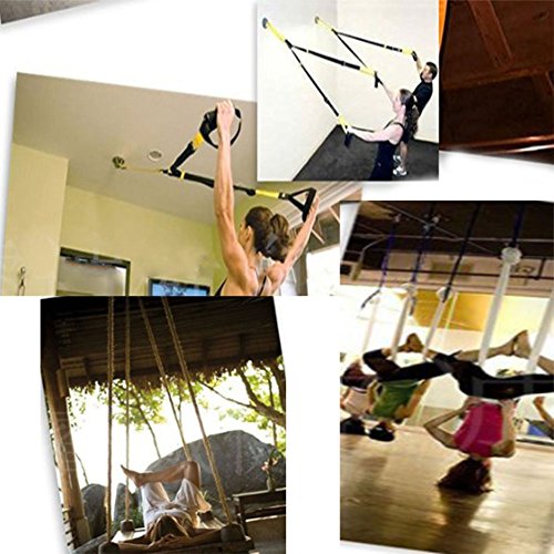 HUANGXING - Ring Swing Aerial Suspension Trainer, (2 Expansion Screws + 2 Self Tapping Screws)