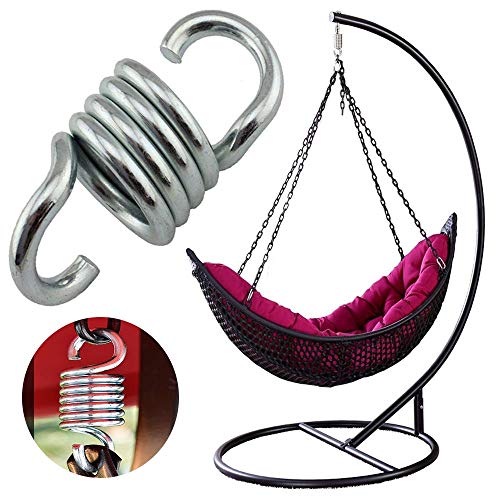 LONGAIXIN Hammock Spring Suspension Hooks Spring Garden Swing Basket Spring Hook Hanger Extension Spring for Garden Swing Hammock Hanging Chair P