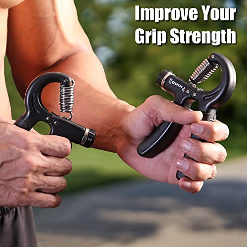 UOROMI Grip Strength Trainer, Hand Grip Strengthener with Adjustable Resistance 11-132 Lbs (5-60kg), Forearm Strengthener, Non-Slip Hand Exercise