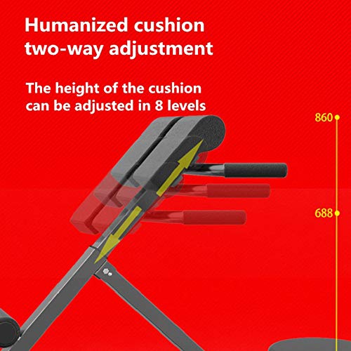 ZXYWW Folding Roman Chair, Adjustable Bench Roman Indoor Fitness Equipment with Waist Training and Push-Ups, Strength Training Back Machines