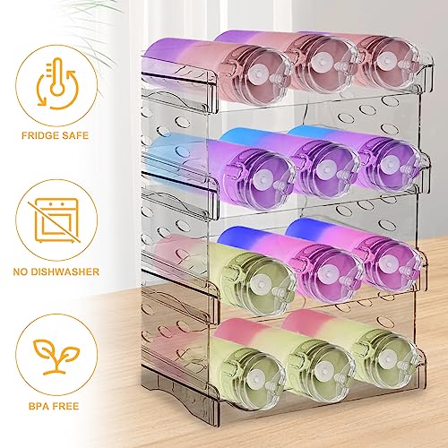 Longzhuo Stackable Water Bottle Storage, Shatterproof Water Bottle Organiser for Cabinet, Water Bottle Holder Wine Rack for Kitchen Countertop St