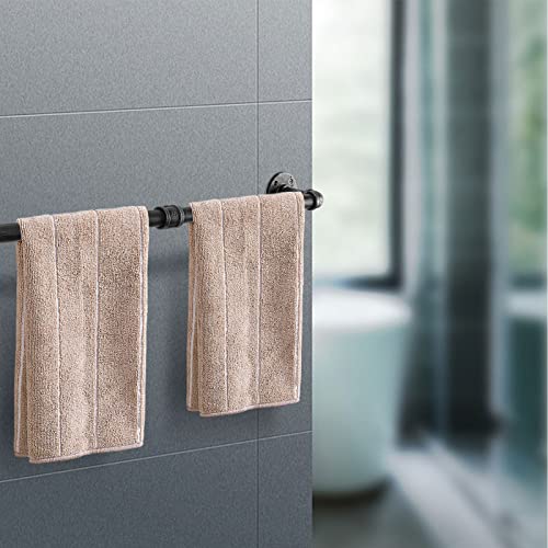 LINKPIPES Pipe Towel Bar Wall Mounted Industrial Towel Rack Holder Rustic Heavy Duty Bathroom Hardware(24 inch,Black Gray)