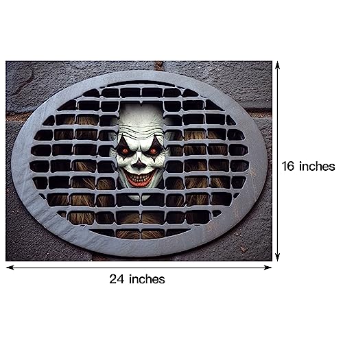 LOFIR Horror Movie Dancing Clown 3D Doormat for Halloween, Non-Skid Indoor/Outdoor Floor Mat with Checkered Illusion, Perfect for Bathroom, Kitch