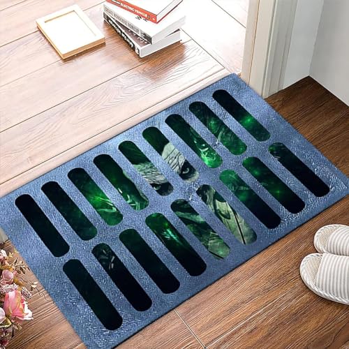 COHNDB Halloween Door mat 3D Halloween Clown Outdoor Mat Horror Clown Doormat Halloween Kitchen Carpet Spooky Floor Rugs Non Slip Rugs for Bedroo
