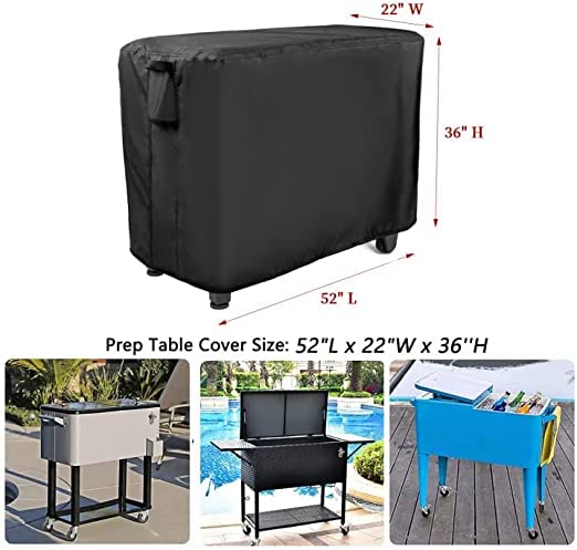 Hohong 52 inch Outdoor Prep Table Cover for Keter Unity XL Portable Table and Storage Cabinet,Waterproof BBQ Prep Table Cover and Bar Cart Cover