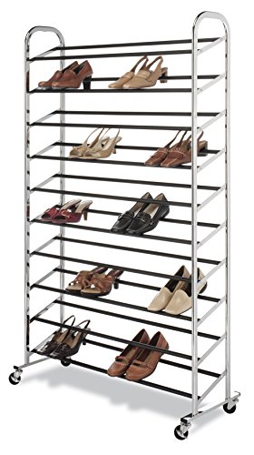 Whitmor Chrome Supreme Shoe Rack, 50 Pair
