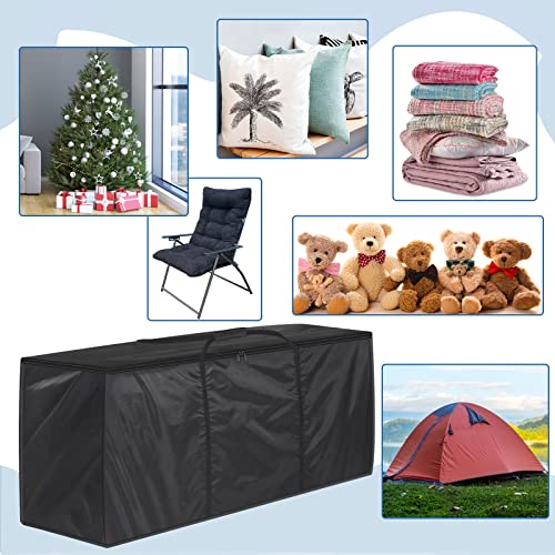 GARPROVM Garden Cushion Storage Bag, Large Waterproof 600D Oxford Fabric Outdoor Cushion Storage Bag, Heavy Duty Outdoor Garden Furniture Cushion