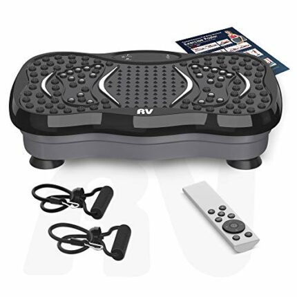 Roneyville 8-in-1 Ultra Compact Thin Vibration Plate with 299 Speed Levels, USB Bluetooth Music Player, Magnotherapy, Resistance Bands | Premium