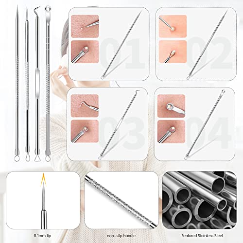 GZGXKJ 7 Pcs Magnifying Makeup Mirror with Suction Cups 5X 10X 15X Compact Travel Magnify Mirror with Black Head Remove Kit for Blackhead Blemish