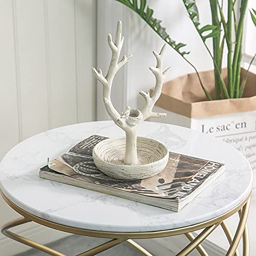JJZXD Custom Nordic Sofa Side Table Simple Creative Marble Small Round Table Bedroom Table Bedside Cabinet Light Corner (Color : Vert)