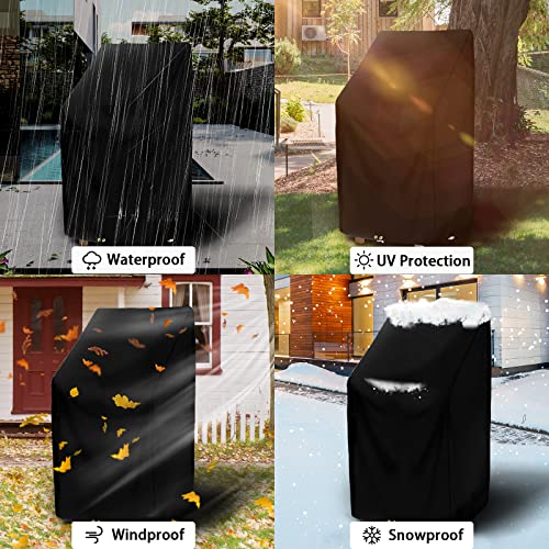 RICHIE Garden Stacking Chair Covers Waterproof, Garden Chair Covers for Stackable Chairs, Windproof, Anti-UV Heavy Duty 420D Oxford Fabric Reclin