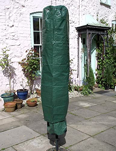 Garden mile Green Waterproof Parasol Umbrella Cover - Large Size Garden Rotary Air Dryer Covers - Heavy Duty UV Protected Cantilever Parasol Cove