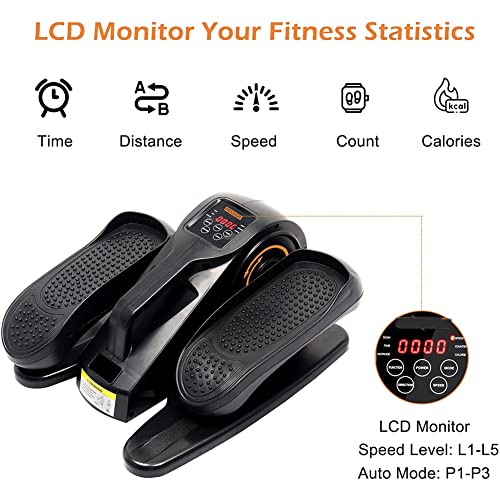 NAMVI Electric Under Desk Elliptical Trainer, 5 Adjustable Resistance Level Elliptical Trainer with Remote Control, Seated Pedal Exerciser, for H