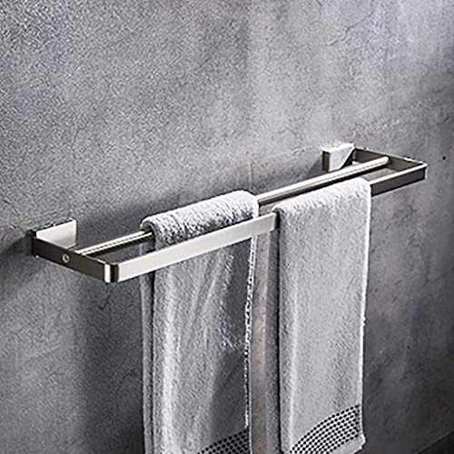 RSOCHS Stainless Steel Bath Towel Rack 60CM ,Foldable Wall Mounted Double Towel Holder,Polished 304 Stainless Steel Towel Shelf Shelf
