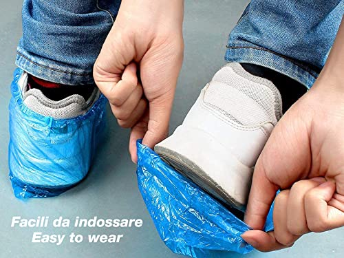Beper C206UTI002 Waterproof Set of 100-Disposable Shoe Covers, Blue, One Size