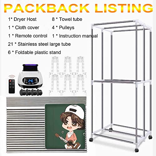 1500W Electric Dryer Rack, Household Large Capacity Multi-purpose Negative Ions Mini Clothes Dryer, for Car Rooms, RVs, Tents,Green,Large