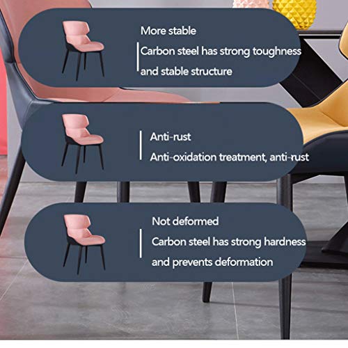 Modern Kitchen Dining Room Chairs Front Cloth Back Leather Dining Chair With Black Metal Legs Backrest Chair Kitchen Living Room Lounge Counter C