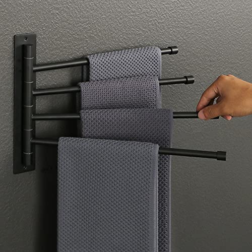 HIGOH Towel Racks,Towel Holder Towel Rail for Bathroom, 1Pcs Bathroom Hand Towel Holder, Rotating Towel Holder, Wall Mounted Towel Hanger, Stainl