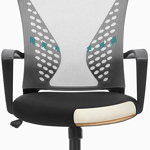 SONGMICS Office Chair, Mesh Chair, Swivel, Height Adjustable, Tilt Function, Breathable Mesh Seat and Backrest, for Study Office Studio, Max Load