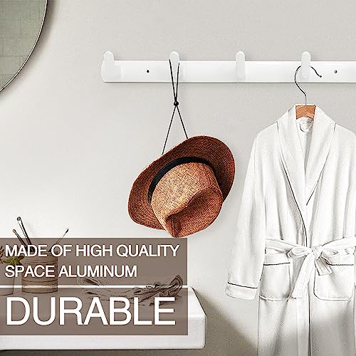 CyanCloud Coat Hooks,Coat Hooks Wall Mounted,Heavy-Duty Over Door Hanger,White Door Hooks Aluminum Coat Hook Wall Hooks for Hanging Bags Towel Ke