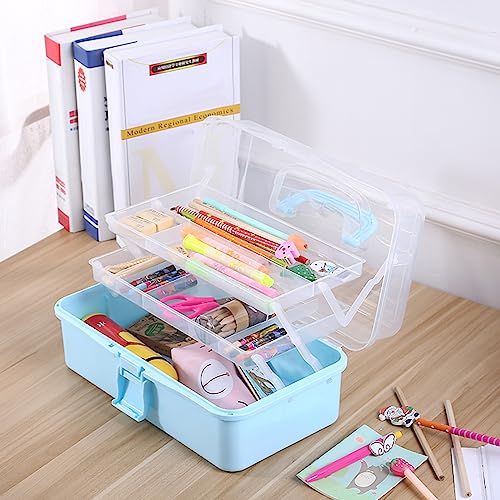 YAYODS 2 PCS 3 Layer Multipurpose Storage Box, Medicine First Aid Storage Box Home, Art & Crafts Case, Sewing Box with Handle for Craft, Cosmetic