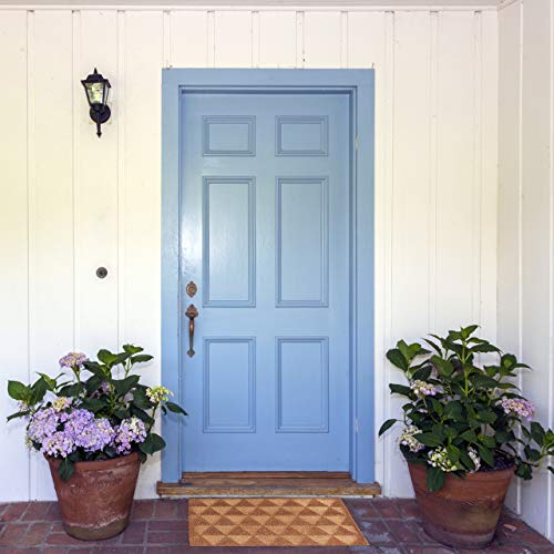 Relaxdays Triangle Coir Doormat, HxWxD: 1.5 x 60 x 40 cm, Geometric, Non-Slip, Rectangular, Coconut Fibres, Rubber, Natural Brown, 40 x 60 x 1.5