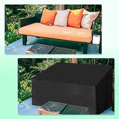 Garden Bench Cover, Waterproof 2 Seater Outdoor Bench Seat Covers Heavy Duty Windproof Patio Furniture Cover, Anti-UV Tear Resistant 210D Oxford
