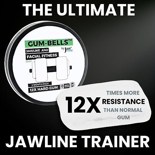 GUMBELLS™- JAW & FACE EXERCISER 12XHardGum - Trainer Kit for MEN and WOMAN – exerciser to strengthen & define your Jawline, Face, Mouth & Jawrz.