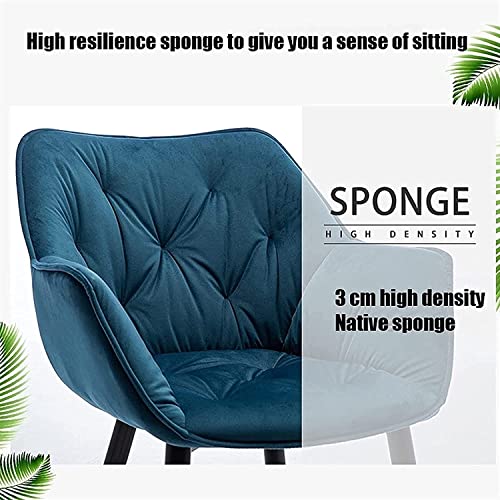 Kitchen Dining Room Furniture Chairs Dining Chair Set Of 2 Modern Velvet Living Room Bedroom Kitchen Armchair Metal Legs Lounge Chair Home Chair