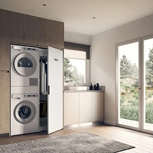 Asko Pull-Out Shelf with Laundry Basket (Connector) for Built-in Washing Machines and dryers HDB1153W, Stainless Steel, White