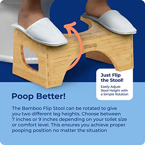 Squatty Potty The Original Toilet Stool - Bamboo Flip, 7" & 9" Height, Brown