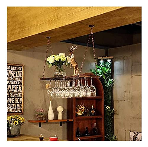 SUCHETA Hanging Wine Rack with Glass Holder and Shelf, Wine Glass Rack, Hanging Home European-Style bar Table Wine Glass Rack, Upside Down Living