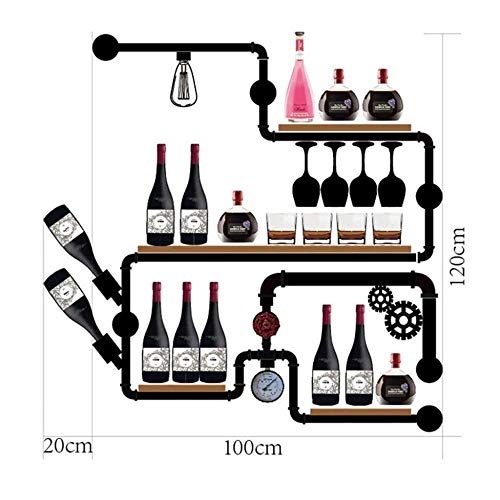 NEOCHY Wine Rack Modern Wall-Mounted Retro Living Room Kitchen Bar Decoration Goblet Hanging Storage