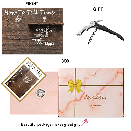 GOARTGIF Unique Birthday Gifts for Women Who Has Everything,How To Tell Time Am Pm,Housewarming Gifts For Women or New Home,Coffee And Wine Holde