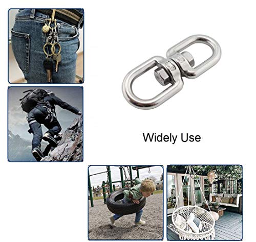 Concisea 6PCS Swivel Hooks,Heavy Duty M4 Double-Ended Swivel Hook Eye to Eye Swivel Shackle Ring Connector for Hanging Chair Swivel Grill,Sandbag