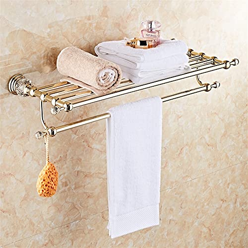 HIGOH Towel Racks, Bathroom Towel Rack Wall Mounted Towel Holder,Crystal Plated Towel Rack,Bathroom Hardware Towel Holder,Bathroom Shelf with Tow