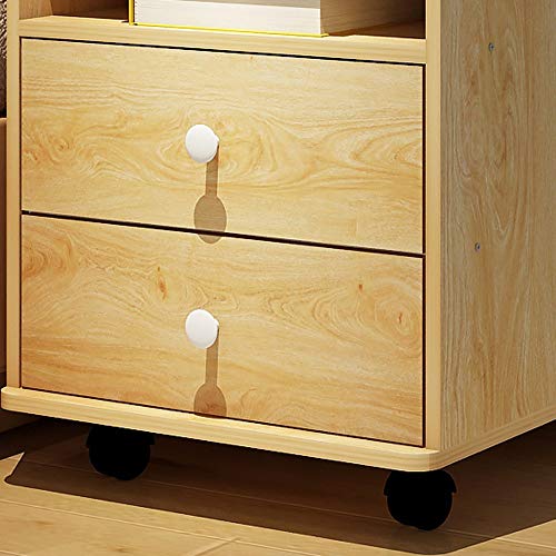 JYDQM Bedside Cabinet Bedroom Furniture with Double Drawers, Home Wooden Bedside Storage Cabinet