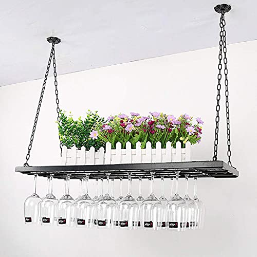 EYLINK Wine Racks,Ceiling Industrial Hanging Wine Glass Racks Stemware Holder Adjustable Height Decoration Shelf