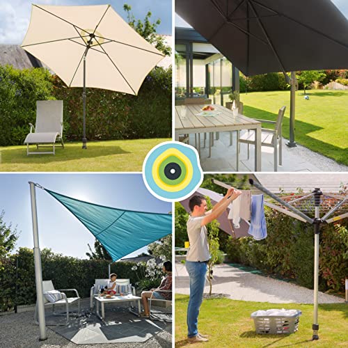 GARD & ROCK - Aluminium ANCHORING BASE, flush with the ground - Suitable for screwing or concrete sealing on any type of ground - Quick Fixation