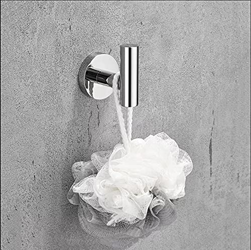 EXLECO 5PCS Towel Rack 41cm Towel Rails Wall Mounted Rack for Bathrooms Stainless Steel Long Round Bathroom Accessory, Screws Mounting Polished F